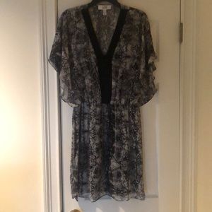 Badgley Mischka Beaded front animal print dress